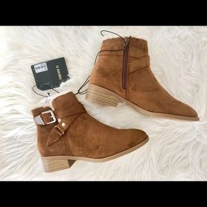 Faux Shearling-Trim Booties